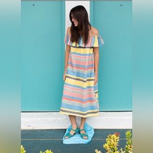 PROUD MARY Cordoba Dress in Kingston Stripe‎ Dress Mexican Artist Handwoven S